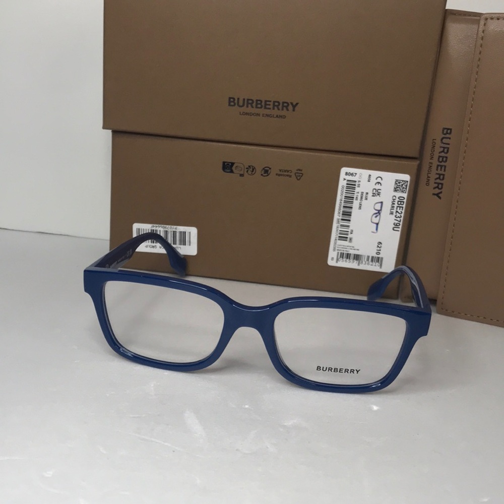 Authentic Burberry Charlie Demo Rectangular Men's Eyeglasses BE2379U 4058 55 - Picture 3 of 14